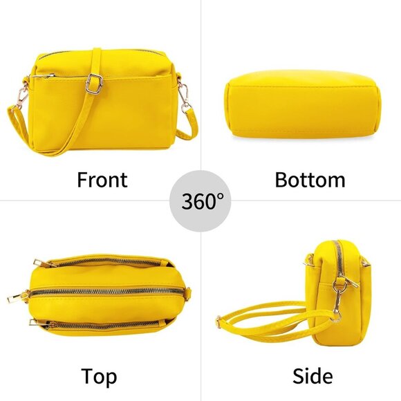 Women’s Small Leather Crossbody Bag with Adjustable Strap and Multiple Pockets - Picture 6 of 7